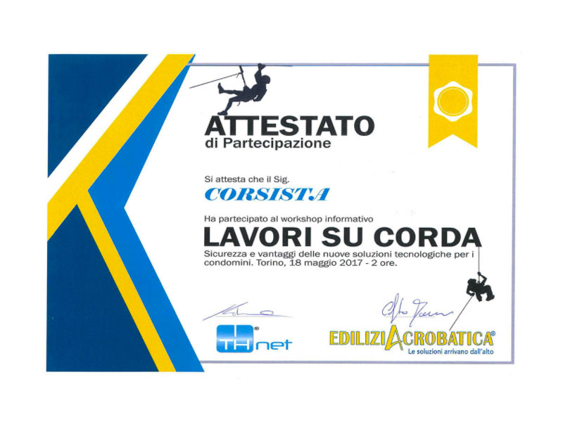 attestato partecipazione corso amministratore